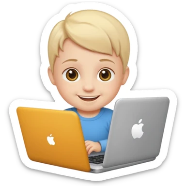 A baby DEVELOPER WITH A laptop sticker
