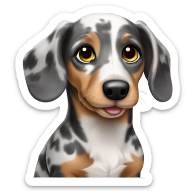 Dachshund Welpe merle hell sticker