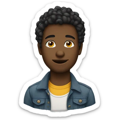 jeune homme métisse avec beaucoup de cheveux sticker