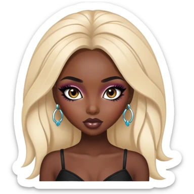 african beauty, pretty eyes, pretty black makeup, pretty bratz baddie sticker