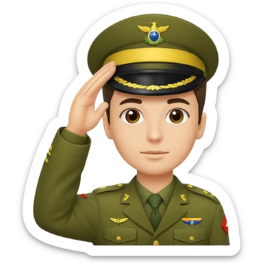 Faça o uniforme do EXÉRCITO BRASILEIRO em um soldado fazendo continência  sticker