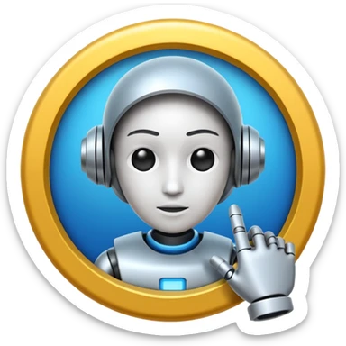 Create for me an image or emoji when an AI comes & changes the world of search engines. Emoji should be look like realistic. sticker