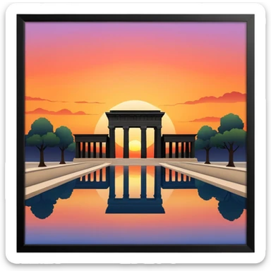 Atardecer en el templo de debod sticker