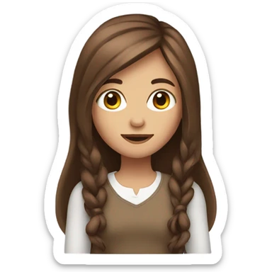 Girl with brown long hair with key in hand sticker