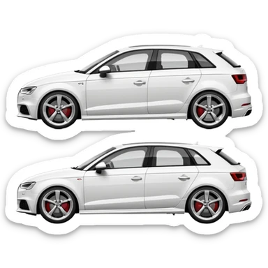 white Audi S3 8V side view clean sporty sticker