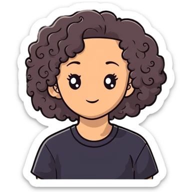 a mixed girl with 3a curly hair sticker
