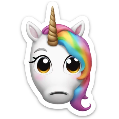 Rainbow unicorn drinking coffee sticker
