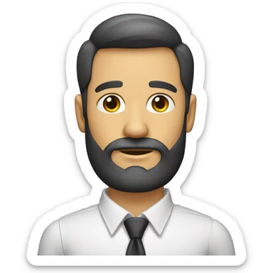 um homem de terno e gravata,  careca e com barba  sticker