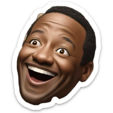 Dave Benson Phillips laughing madly at beans. Beans all around him. Beans on floor sticker