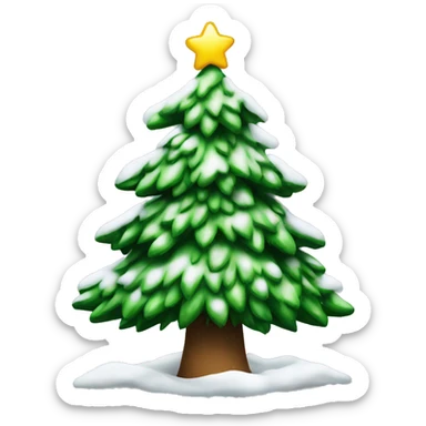 Christmas tree with snow on it sticker