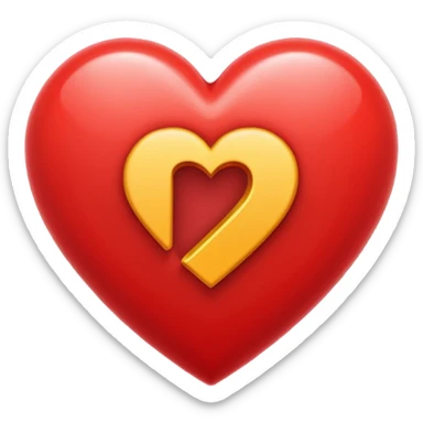 Una letra p dentro de un corazón rojo sticker