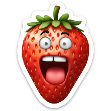 Strawberry flipping middle finger  sticker