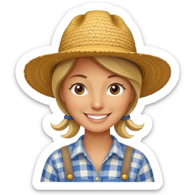 female farmer sticker