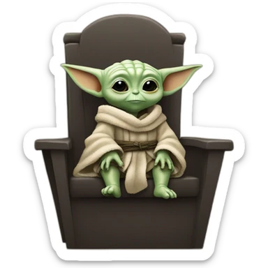 baby yoda sentado en el trono de hierro de juego de tronos sticker