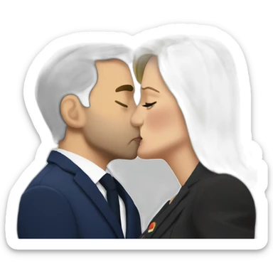 Macron kiss marine lepen sticker