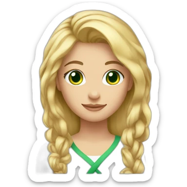  girl green eyes long blonde hair baking cookies sticker