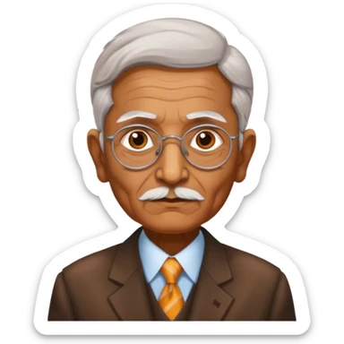 indian politition elderly with coffee sticker