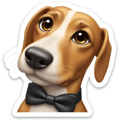 Weiner dog wearing a tuxedo  sticker