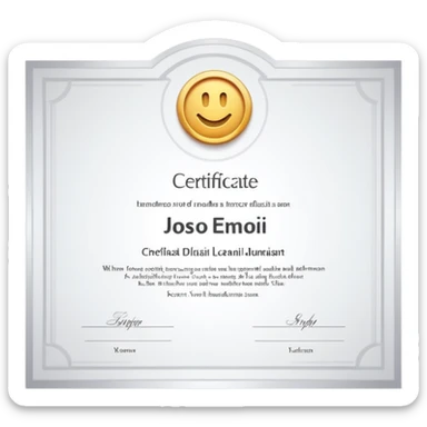 white certificate sticker