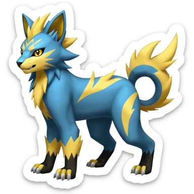 Zeraora-Manectric-Luxray-Bobcat-Fakémon-fusion-animal-creature, full body  sticker
