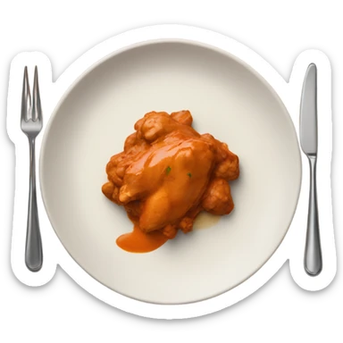 Butter chicken with rise on a plate sticker