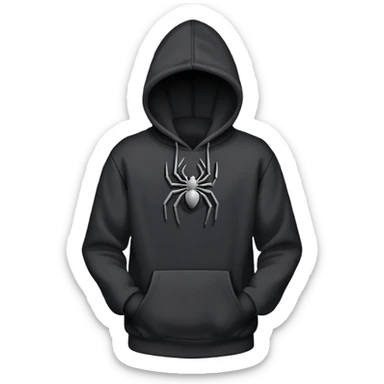 black hoodie with a grey spider web with no spider on it sticker