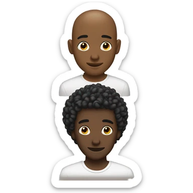  gay men black guys couple One bald One with curly hair.  sticker