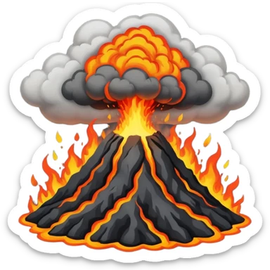 Volcanic eruption sticker