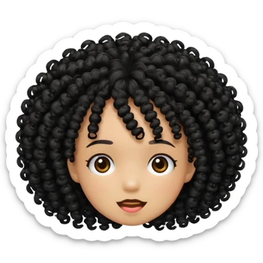 black kinky curly hair falling off all over sticker