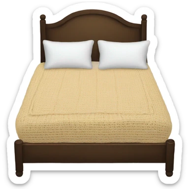 Bed with crochet blanket sticker