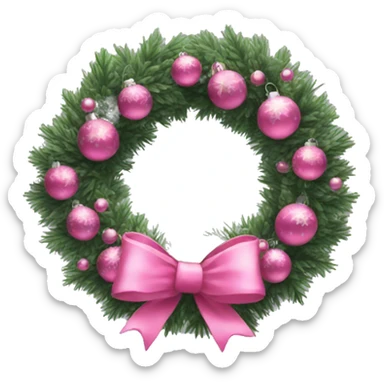 Pink Christmas wreath  sticker