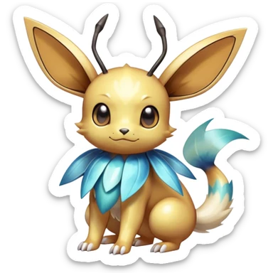 Shiny-Eeveelution-Cute-Fakemon-Bug-Pokémon-fusion full body sticker