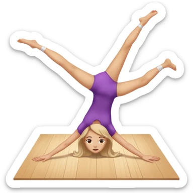 make sa girl doing front split on floor sticker