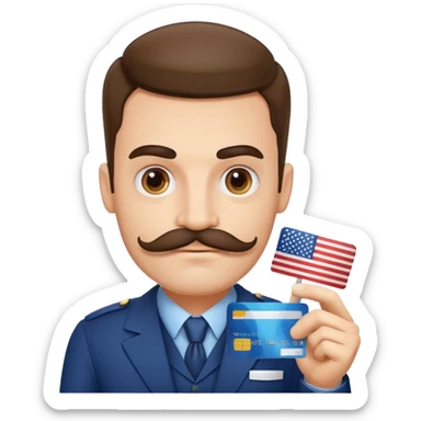 stefan cel mare credit card with us flagwith mustache sticker