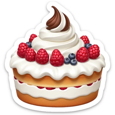 whipped cream cake with variety of berries on top sticker