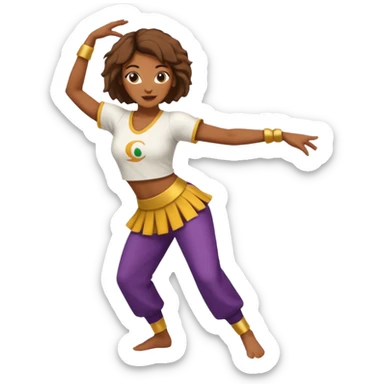 Mulher dançando capoeira com roupa de capoeira  sticker