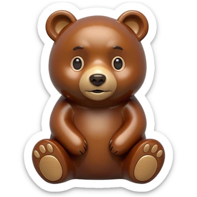 Make a bear figurine sticker