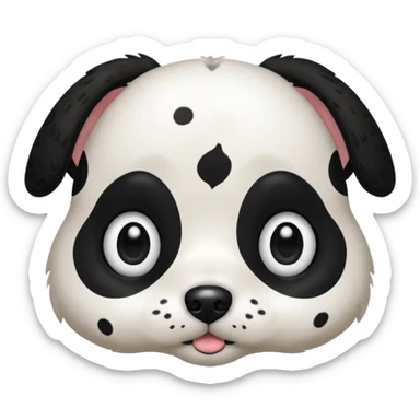 black and white dog spotted bigger eyes, cute sticker