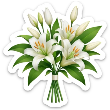 white lilies bouquet sticker