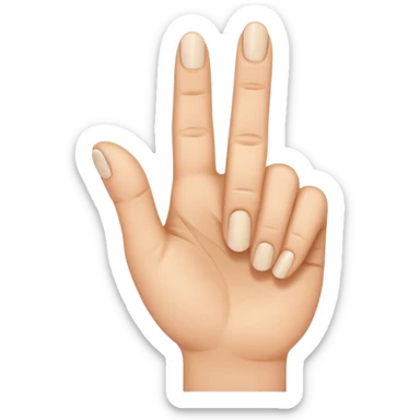 A hand with the thumb and the index finger and the middle finger up and the rest down  sticker