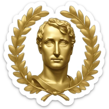 Laurel wreath napoleon golden statue sticker