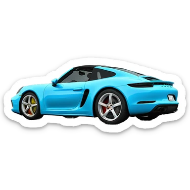 Miami blue Porsche 718 sticker