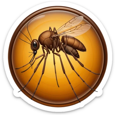 Amber-trapped mosquito sticker
