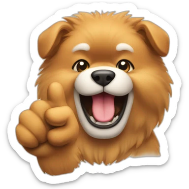 chów chow with paw thumb up sticker
