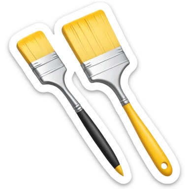paintbrush and code brackets together, symbolizing creative web design emoji sticker