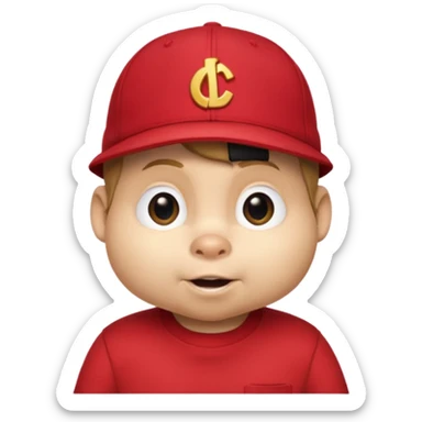 CHIPMUNK ALVIN FROM ALVIN AND THE CHIPMUNKS WITH RED SHIRT AND RED HAT VERY SKINNY AND MALNOURISHED sticker