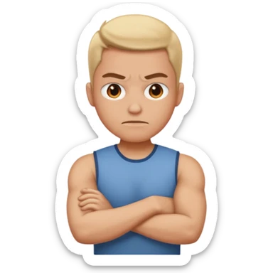 Mad with arms crossed sticker