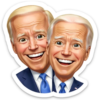 Joe Biden laughing at trump  sticker