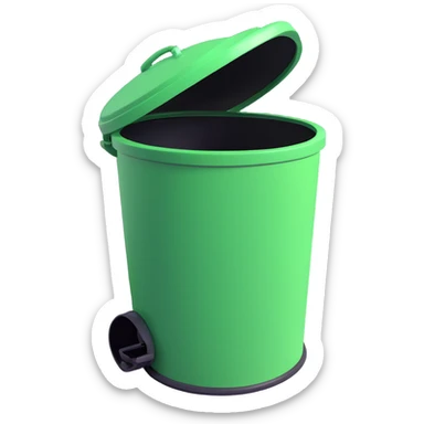 Draw a Pixar-style trash can. The view angle should be 70 degrees. Do not use the face, eye, and mouth. sticker