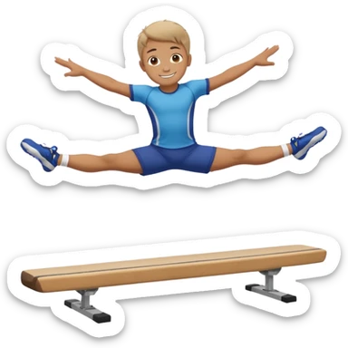 balance beam with a boy balancing on top flipping emoji sticker